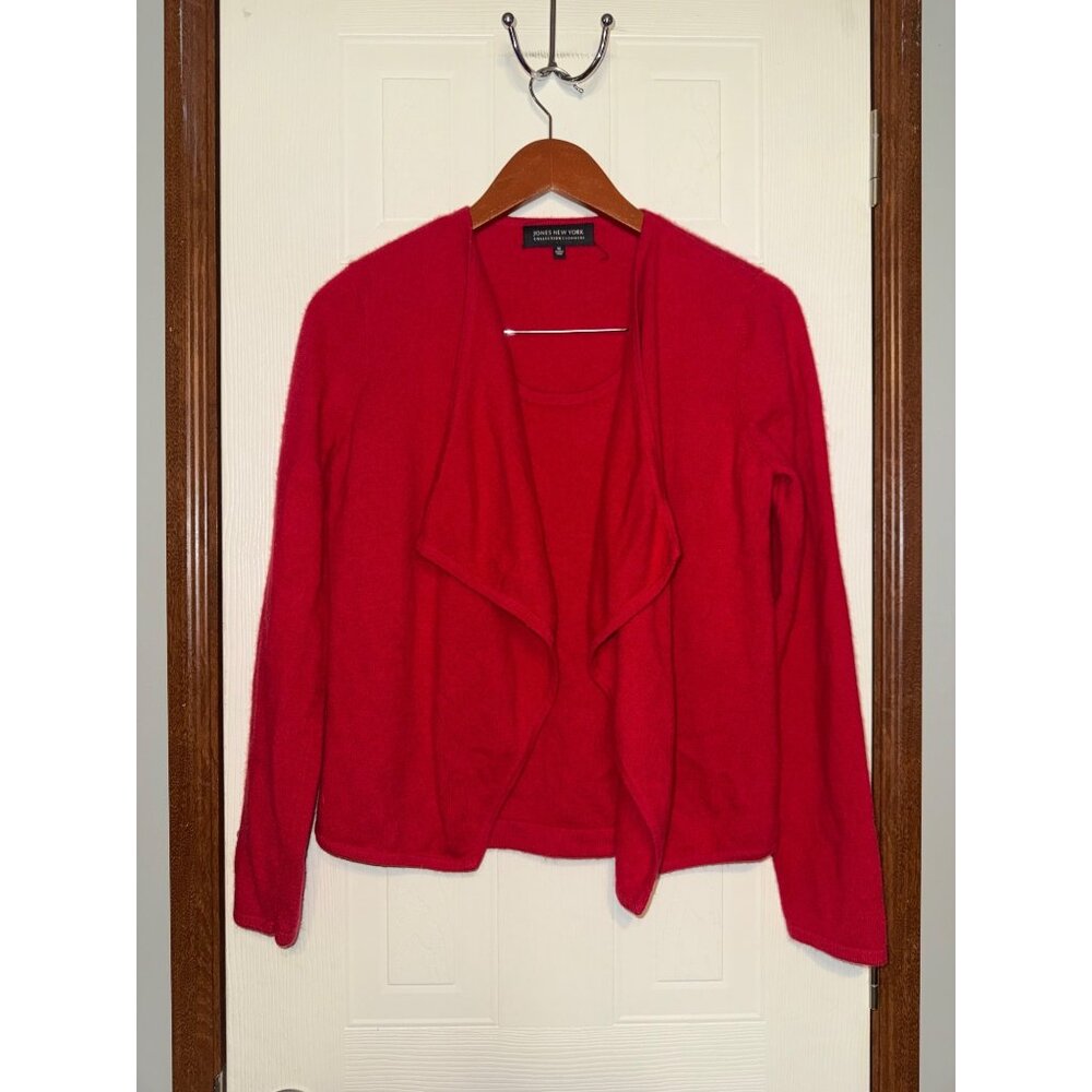 Jones New York Collection 100%โ Cashmere 2-in-1 Sweater /Tank/ Cardigan Size Med